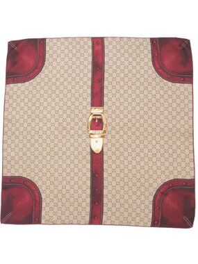 Gucci Scarf GG Monogram Belt Motif Silk Twill
